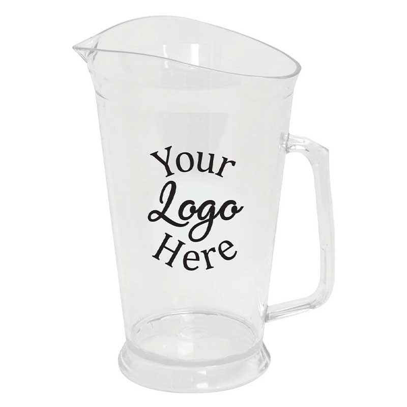 Clear Crystal Styrene Pitcher with 1 COLOR Custom Logo