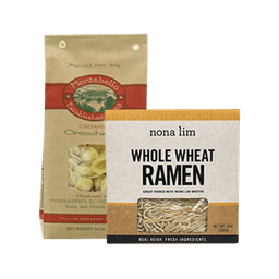 Contains 18 Organic and Whole Wheat Pasta products