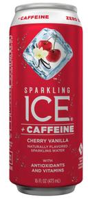 Sparkling Ice Plus Caffeine Cherry Vanilla Naturally Flavored Sparkling Water with Antioxidants and Vitamins, 16 Fluid Ounce -- 12 per case