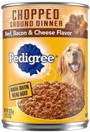 Pedigree Meaty Ground Dinner with Chunky Beef Bacon and Cheese Dog Food, 13.2 Ounce -- 12 per case