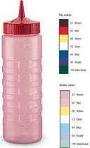 Vollrath Clear Wide Mouth Squeeze Bottle Dispenser with Yellow Cap, 16 Ounce -- 12 per case