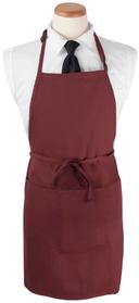 RITZ Chefs Line Burgundy Extra Long 3 Pockets Bib Apron