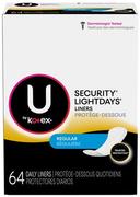 Kimberly Clark U By Kotex Lightdays Premium Regular Unscented Pantiliners, 64 count per pack -- 8 per case