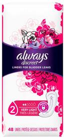 Always Discreet Very Light Regular Liner, 48 count per pack -- 3 per case.