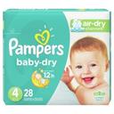 Pampers Size 4 Diapers, 28 count -- 4 per case