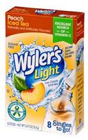 Wylers Light Singles To Go Peach Iced Tea Drink Mix, 0.47 Ounce -- 12 per case