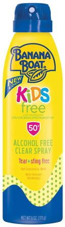 Banana Boat Kids Free SPF 50 Clear Sun Screen Spray, 6 Ounce Bottle -- 12 per case