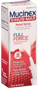 Mucinex Sinus Max Full Force Nasal Spray, 0.75 Ounce -- 24 per case