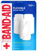 Band Aid 4 inch x 2.1 Yard First Aid Flexible Rolled Gauze, 5 count per pack -- 12 per case