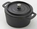 American Metalcraft Large Mini Round Cast Iron Pot with Handle and Lid, 5 1/2 inch Diameter