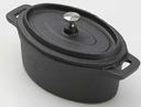 American Metalcraft Mini Round Cast Iron Casseroles with Handle and Lid, 6 x 4 x 2 1/2 inch