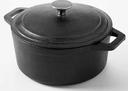 American Metalcraft Cast Iron Steel Large Round Casserole, 3 Quart