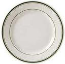 Del Mar Green American White Plate, 9.75 inch -- 24 per case.