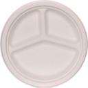 Responsible Products 3-Compartment No-PFAS Added Compostable Molded Fiber Plate, 10 inch -- 500 per case