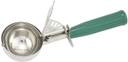 Winco Size 12 Ice Cream Disher with Green Plastic Handle