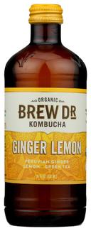 Brew Dr Organic Lemon Ginger Cayenne Kombucha, 14 Fluid Ounce -- 12 per case.