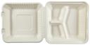 Primeware Plastic Large 3 Section Lined Hinged Lid Container, 9 x 9 inch -- 160 per case.