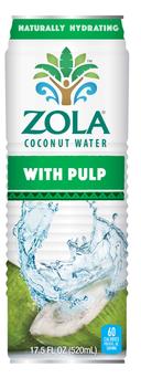 Zola Fruits of the World Coconut Water with Pulp, 17.5 Fluid Ounce -- 12 per case.