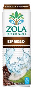 Zola Coconut Water with Espresso, 17.5 Fluid Ounce -- 12 per case