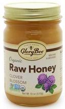 Glory Bee Organic Raw Clover Blossom Honey, 18 Ounce -- 6 per case