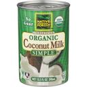 Native Forest Simple Organic Unsweetened Coconut Milk, 13.5 Fluid Ounce -- 12 per case