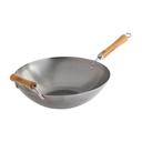 Joyce Chen Classic Series Carbon Steel Flat Bottom Wok with Birch Handles, 14 inch