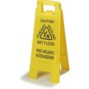 Carlisle 3690904 Flo-Pac Polypropylene Yellow English/Spanish/German Economy Wet Floor Sign, 25 inch Height x 11 inch Width