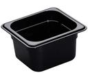 H Pan One Ninth Size Food Pan, Black, 2.5 inch Deep -- 6 per case.