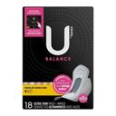 U By Kotex Balance Regular Overnight Pad, 18 count -- 6 per case
