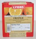 Lyons 100 Percent Orange Juice Concentrate, 33.8 Ounce -- 12 per case