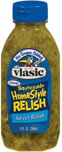 Vlasic No Sodium Homestyle Sweet Relish, 9 Fluid Ounce -- 8 per case.
