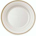 WNA Masterpiece Ivory with Gold Plate, 9 inch -- 120 per case.