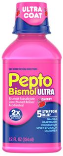 Pepto-Bismol Cherry Max Strength Five Symptom Digestive Relief Liquid, 12 Fluid Ounce -- 12 per case