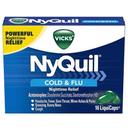 Vicks Nyquil Cold and Flu Relief Liquicaps - 16 count per pack -- 24 packs per case