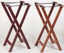 American Metalcraft High Nylon Straps Folding Mahogany Wood Tray Stand, 31 inch