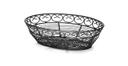 Tablecraft Mediterranean Collection Black Powder Coated Steel Oval Serving Basket, 9 x 6 x 2.5 inch