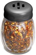 Tablecraft Glass Shaker with Plastic Slotted Black Top, 6 Ounce -- 12 per case