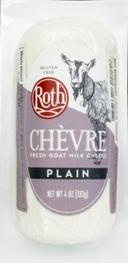 Roth Plain Chevre Goat Milk Cheese Log, 4 Ounce -- 12 per case