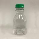 Apex Plastics PET Clear Juice Bottle with Green Cap Attached, 16 Ounce Capacity -- 96 per case