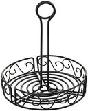 Winco Black Wire Round Condiment Caddy, 7 1/2 x 7 1/2 x 9 inch -- 12 per case
