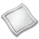Waves Square Clear Plastic Plate, 9 inch -- 120 per case.