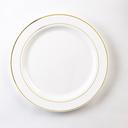 Glimmerware White and Gold Dinner Plate, 10.25 inch, 10 count per pack -- 12 per case.