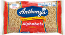Anthonys Alphabets Pasta, 10 Ounce -- 12 per case.