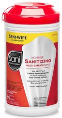 Sani Professional No Rinse Sanitizing Multi Surface Wipes, 95 count per pack -- 6 per case.