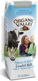 Organic Valley Aseptic Lowfat Milk, 8 Fluid Ounce -- 24 per case.
