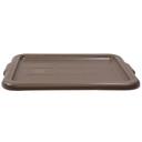 Tablecraft High Impact Polypropylene Brown Tote Box Cover Only, 21.75 x 16.125 x 1 inch -- 12 per case