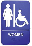 Tablecraft Women/Accessible Braille Sign, 6 x 9 inch -- 72 per case