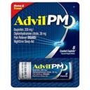 Advil PM Pain Reliever and Night Time Sleep Aid Coated Caplets, 8 count -- 144 per case