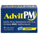 Advil PM 200 mg Pain Reliever and Nighttime Sleep Aid Caplet - 20 count per pack -- 72 packs per case
