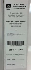 Javo Beverage Premium Black Cold Brew Coffee, 1 Gallon